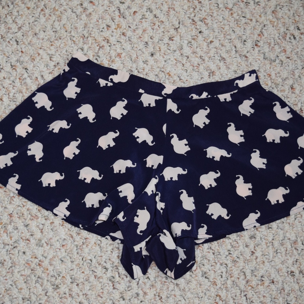 Elephant Patterned Flowy Shorts - image 1
